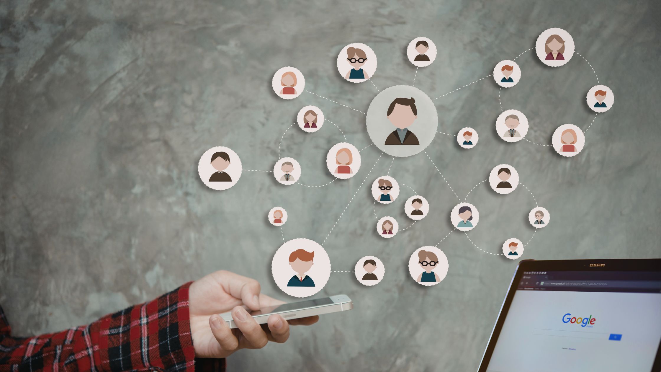 paid search and paid social media ads all connecting